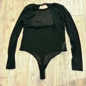 Auden Long Sleeve Sexy Body Suit Thong Size Medium